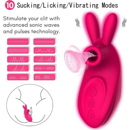 3-IN-1 Sucking Licking Vibrating Rechargable Massage Clitoris And Nipple Anal Vibrators Sex Toy With 10 Modes For Women Couple