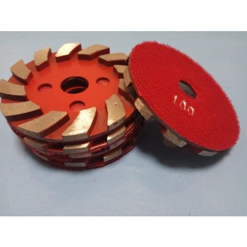 4 inch 100mm Hook and Loop Metal Bond Diamond Grinding Polishing Pad for Concrete Pad Terrazzo Floor Grinding Machine