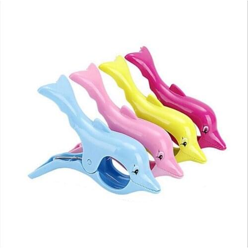 4 Pcs Lovely Dolphin Beach Towel Clips for Beach Chairs Home Lounge Chair Towel Over Sized Clip, Pool Accessories for Chairs