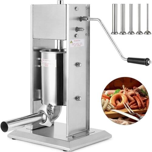 5L Sausage Stuffer Filler Maker Meat Machine Slow/Fast Vertical 5 Stuffing Tubes