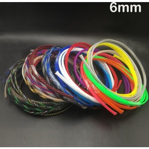 6mm Yellow Blue Golden High Density Mesh Guard RC Car Expandable Nylon Snakeskin Braid PET Protect Sheath Wire Cable Sleeve
