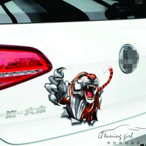 Car Stickers Fierce Tiger Evil Animals Funny Creative Decals Waterproof Auto Tuning Styling 16x15cm D15