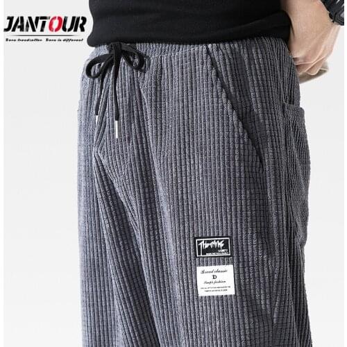 Brand 2021 Autumn Corduroy Casual Harem Pants Men Clothing Joggers Japanese Streetwear Work Trousers Hip Hop Tracksuit M-4XL