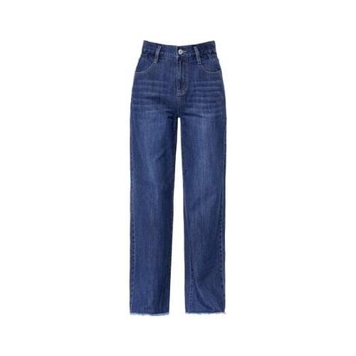 Pants Denim 2020 Fashion High Waist Loose Wide Leg Jeans Pants Casual Blue Plus Size Pantalones Mujer Plus Size LX1696