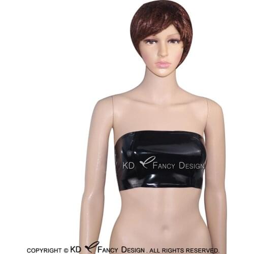 Black Sexy Latex Tube Tops Bra Lingerie Brassieres BRA-0008
