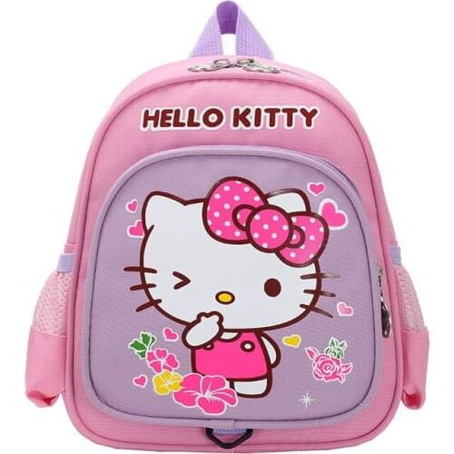 Hello Kitty Childrens Schoolbags Men and Women Baby Small Backpacks Cute Cartoon Anti-walking Rope Lightening Backpack