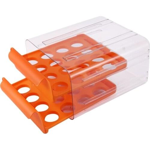 HOT-32 Grid Egg Storage Double-Layer Drawer Type Egg Box for Fridge Egg Container Shelf Saving Kitchen Egg Storage Box