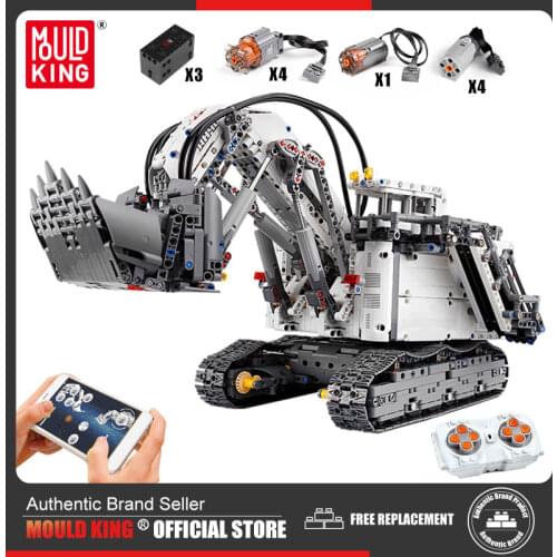 Mould King APP Remote control truck R9800 Terex RH400 Mining Excavator High-Tech Model Building Blocks Bricks Kids toys Gift