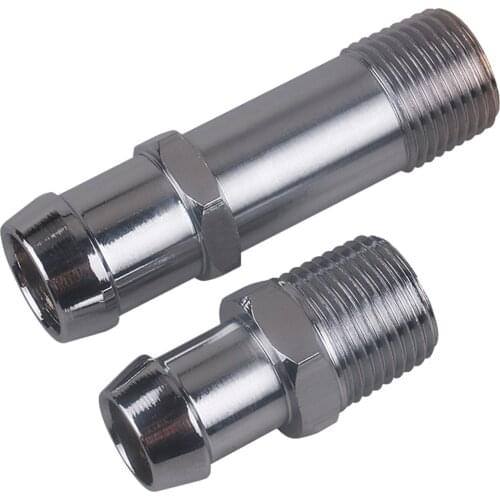 2pcs Chromed Heater Hose Fittings 3/4" Water Pump 5/8" Intake for Chevy 9514 / 9515 Repair