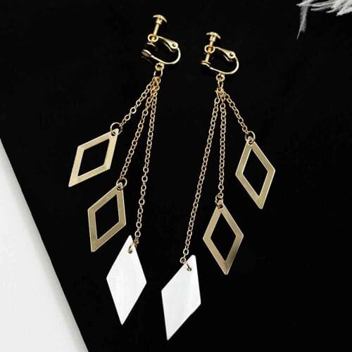 JIOFREE Ear Cuff Clips Women geometry Long Clip on Earrings for Women Girls Cartilage Jewelry non Without Pierced