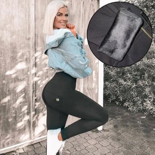 Melody High Waist Tummy Control Leggings Sport Fleece Lined Yoga Black Scrunch Women Running Leggings Cotton Sexy Athletic Wear