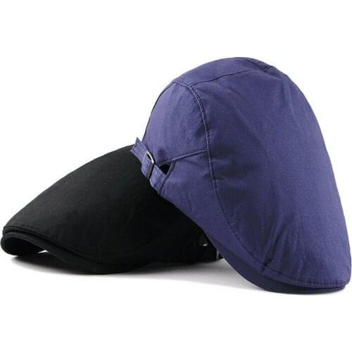 Summer Autumn Cotton Patchwork Plaid Men Cap Adult Cabbie Caps Letter Peaked Beret Hat For Men