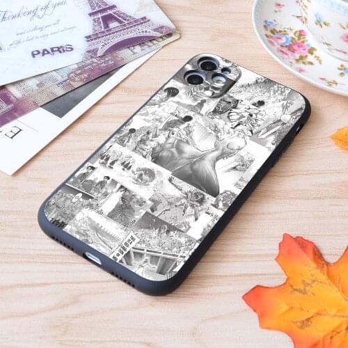 For iPhone Attack on Titan Manga Collage Print Soft Matt Apple iPhone Case