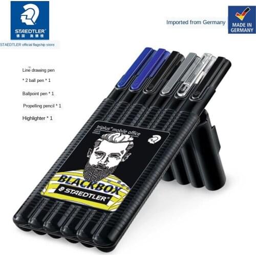 Staedtler German STAEDTLER 34 Sb6b Writing Set Ball Pen Threaded Ballpoint Pen Fluorescent Pencil Box
