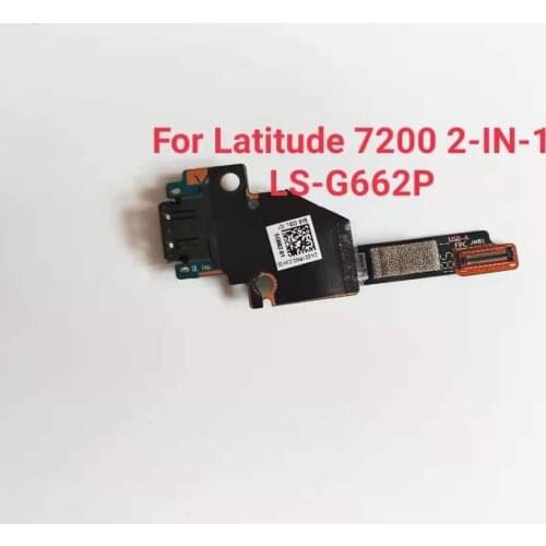 New Original FOR DELL Latitude 7200 2-IN-1 USB Audio Jack Board WITH CABLE LS-G662P DA300014D00 0T8MC8