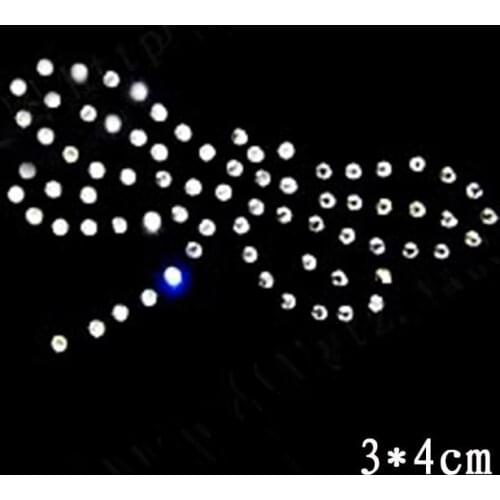 6pc/lot Dragonfly Pattern hot fix rhinestone transfer motifs iron on crystal transfers design rhinestones fix shirt bag shoe