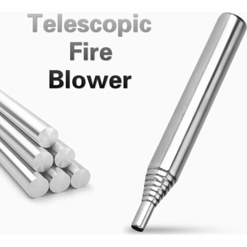 Stainless Steel Make Fire Blower 9.3cm Bellow Outdoor Small Tool Make Fire Tool Telescopic Make Fire Blower