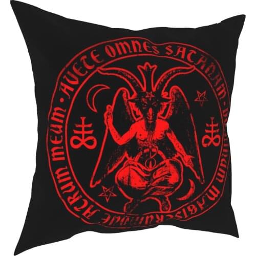 Satanic Baphomet Pillowcase Home Decorative Satanism Evil Devil Hell Satan Cushion Cover Throw Pillow for Home Polyester