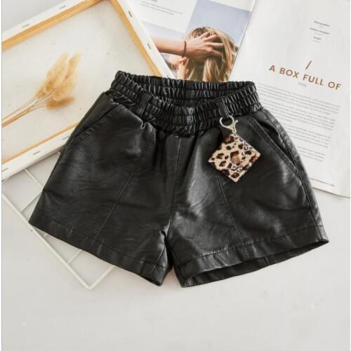 2020 new wholesale girls pu leather shorts autumn winter fashion girls shorts 2-7t F723