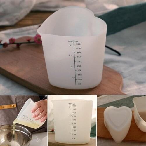 500ml Silicone Baking Measuring Cup Chocolate Butter Pour Spout Cup Mixing Pot Kitchen Baking Tool Accessories