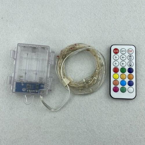 5 meters/50 LEDs WS2812B LED copper wire string light;Battery Box with RF 21keys Controller Full Color Addressable