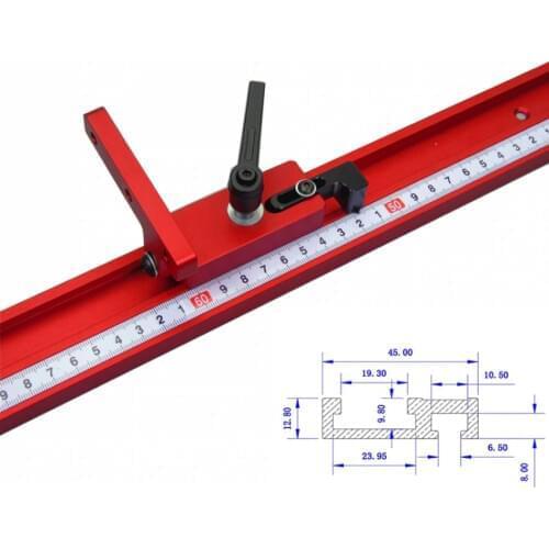 Model 45 Chute Aluminium alloy T-tracks Woodworking Standard Miter Track Stop Woodworking Tool for Woodworking workbench