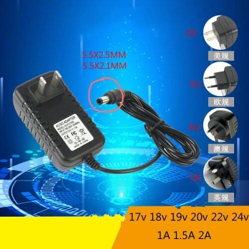 17V 18V 19V 20V 22V 24V Universal Power Adapter EU US UK AU 17 18 19 20 22 24 Volt V AC/DC Adaptor 1A 1.5A 2A Supply Adaptador