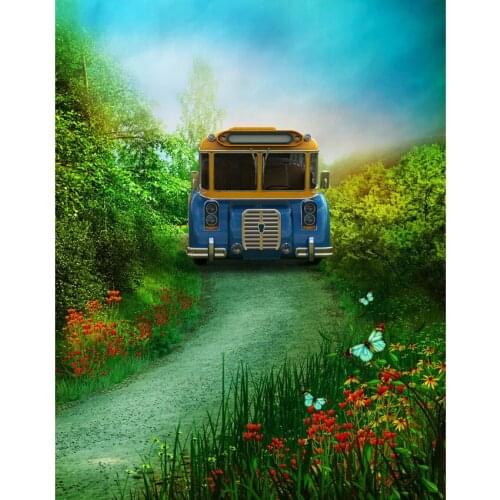 Old car wild land photo backgrounds vinyl cartoon picture photography backdrops for photographic studio props photophone S-2196