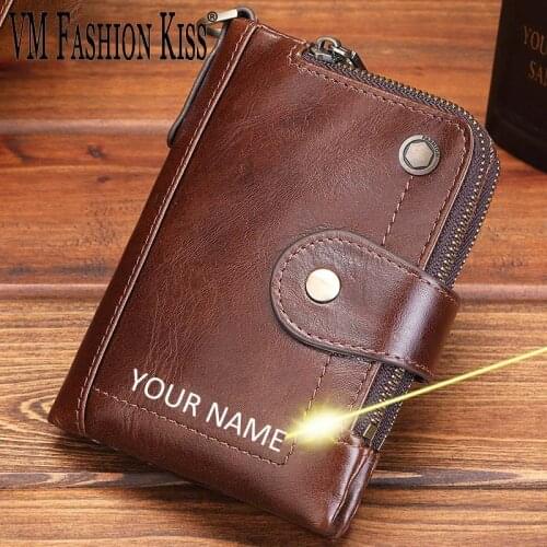 2020 Lettering Wallet Vintage Mens Wallet Luxury Designer Genuine Leather Short Hasp Purse Coin Pouch Multi-functional Cards