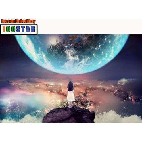 Needlework Diy Diamond Painting Cross Stitch "Galaxy Girl" Painting Diamond Embroidery Full Square/Round Diamond Mosaic Pictures