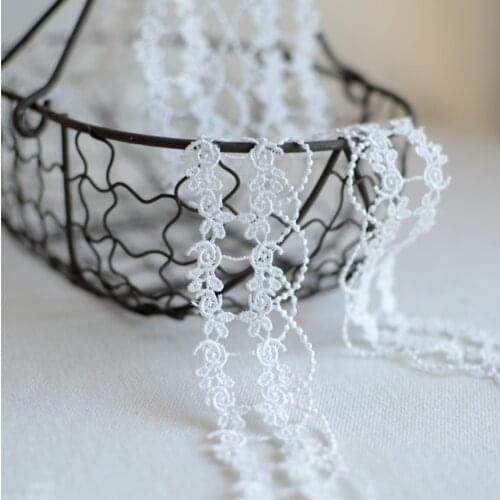 1 Meter White Exquisite Embroidered Lace Trim Ribbon Water Soluble Lace Fabric DIY Sewing Crafts Clothing Handmade Decoration