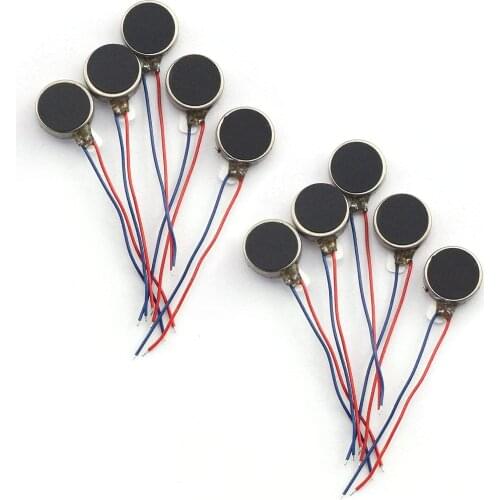 10pcs 10x2.7mm Mini Vibration Motor DC 3V 85mA 12000rpm Flat Coin Button-Type Micro DC Vibrating Motor