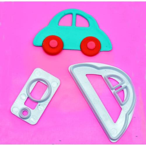 2pcs Small Car Plastic Cookie Cutter Sugar Fondant Mold Cake Decoration Mold