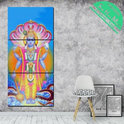 3 Piece Goddess Laxmi Canvas Art Decorative Pictures Wall Poster Modern Wall Pictures for Living Room Posters and Prints