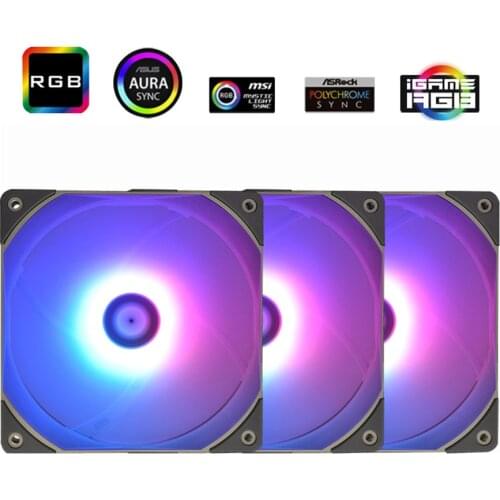 Thermalright 3in1 TL-C12R-S 120mm Computer case fan 5V/3PIN ARGB Reverse wind direction CPU cooling fan PWM quiet