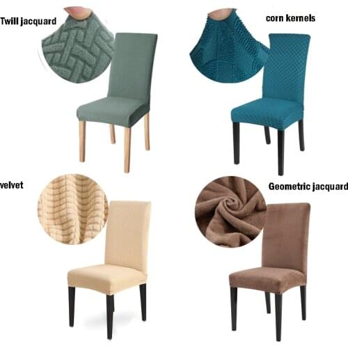 6PCS Solid color Chair Cover Stretch Home Dining Printing Multifunctional For Hotel Banquet Kitchen Chair Covers