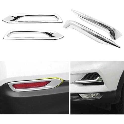 ABS Front & Rear Fog Light Lamp Cover Trim Fog Light Molding Garnish Bezel Protector for Nissan Qashqai J11 2019 2020