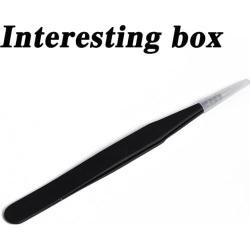 Crab Kingdom Anti-static hardened stainless steel tweezers straight pointed pointed flat mouth