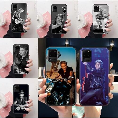 Johnny Hallyday Rock star Phone case For Samsung Galaxy Note 4 8 9 10 20 S8 S9 S10 S10E S20 Plus UITRA Ultra black fashion shell