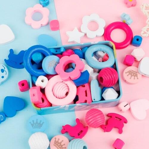 Rustic Round Square Wood Loose Spacer Beads Wooden Love Heart Wedding Table Scatter Decoration DIY Crafts Kid Toys Supplies