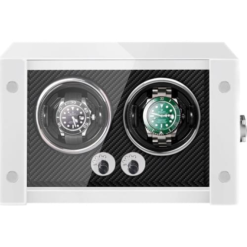 Ebony Baking Finish Watch Winder LED Blue Light Mode Watch Quiet Motor Wooden Storage Box Practical Automatic Watches