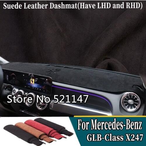 For Mercedes-Benz GLB-Class 200D 250 220 AMG X247 2020 2021 2022 Suede Leather Dashmat Dashboard Cover Pad Dash Mat Car-Styling
