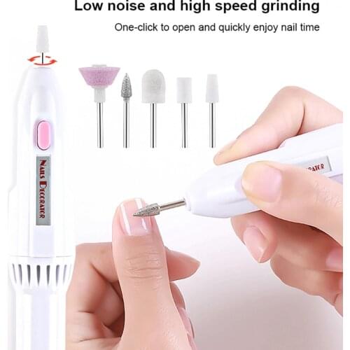 Electric Nail Set Manicure Set 5 in 1 Manicure Machine Nail Drill File Grinder Grooming Kit Nail Buffer Polisher Remover