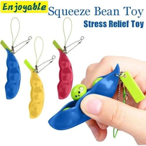 Fidget Toys Decompression Edamame Toy Push Squishy Squeeze Peas Beans Keychain Cute Stress Relief Cheap Toy Rubber Sensory Gift
