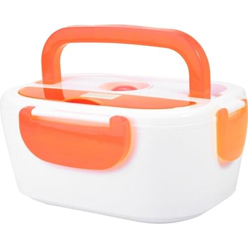 Electric Heating Lunch Box Portable Food Container Home Office US Plug 110V Orange Tableware Lunch Box