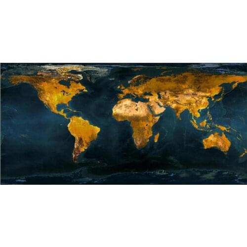 Wall art Abstract painting Global World Map modern oil paintings canvas Vintage Gold pictures for office decor Hand painted Gift