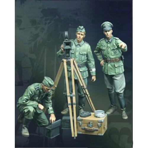 1/35 Resin Figure Model Kit GERMAN (3 FIGURES WITH device) Unassambled Unpainted