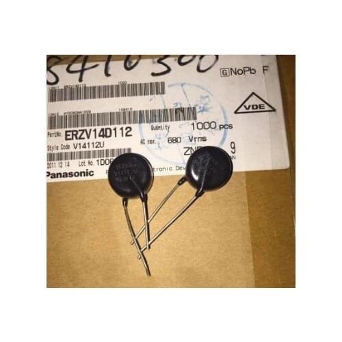 10PCSNew and original varistor ERZV14D112 ZNR V14112U 1100V 14MM 14D112K