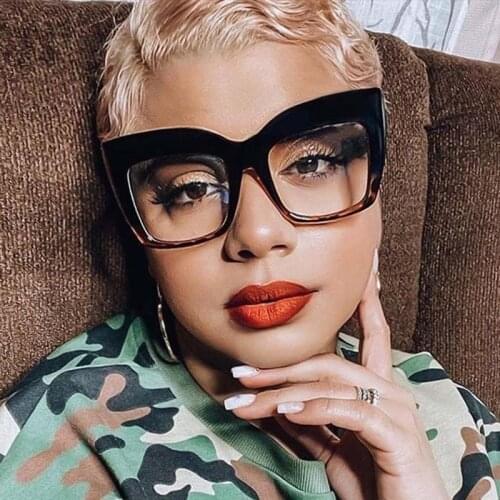 Fashion Square glasses Women Oversized Luxury Brand Big Frame vintage spectacles frames Gradient Shades oculos de sol