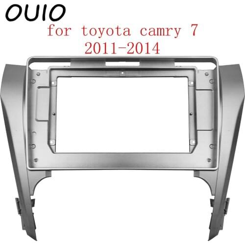 OUIO 10.1 inch car dashboard Double Din DVD frame decoration kit dashboard panel suitable for toyota camry 7 2011-2014 frame